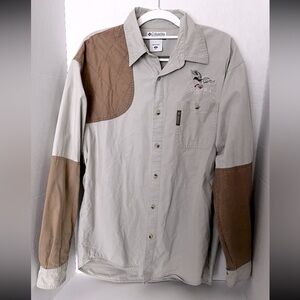 Columbia Sportswear Duck Hunting Button Shirt Men’s Medium Khaki Brown